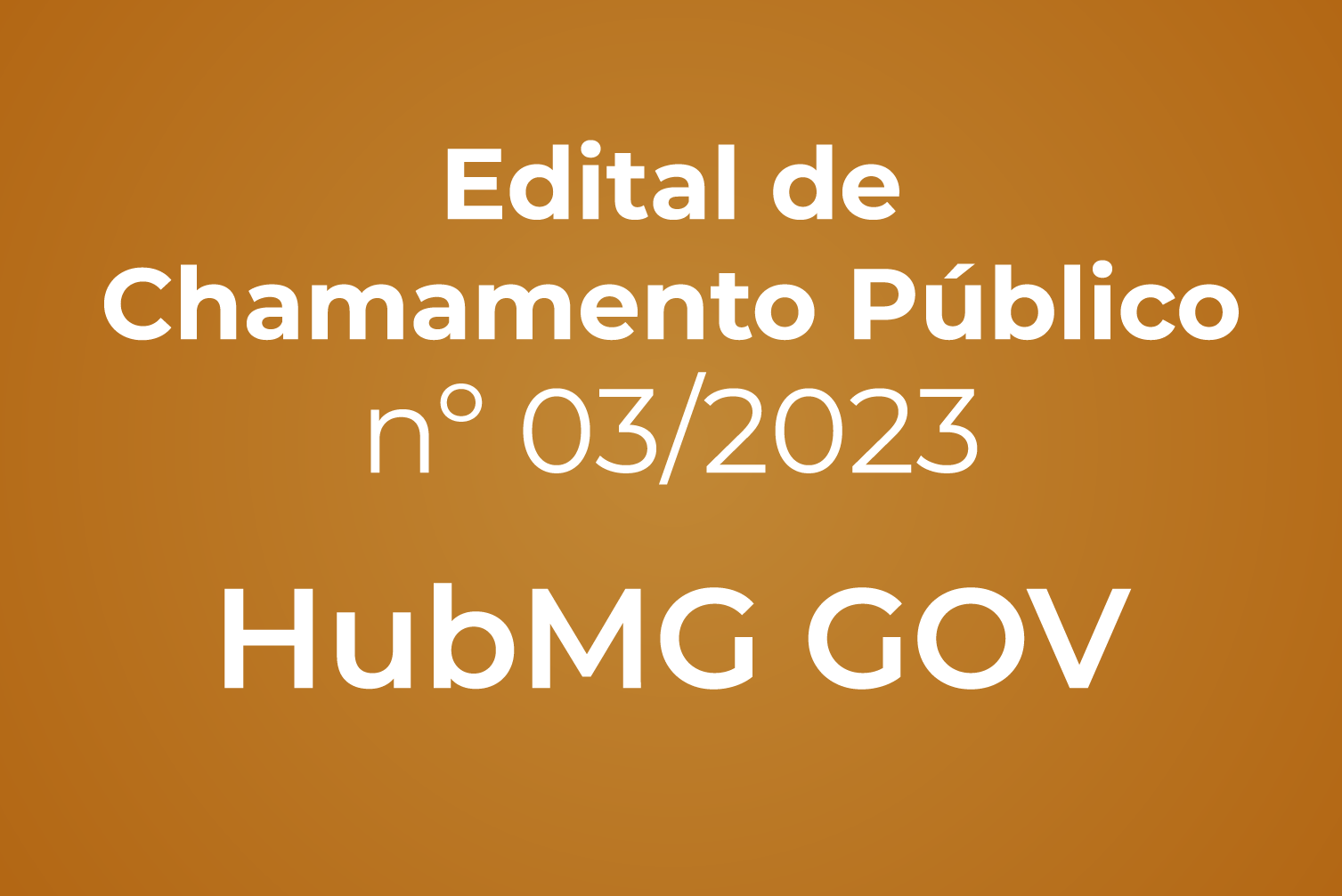Edital de Chamamento Público nº 03/2023 - HubMG GOV